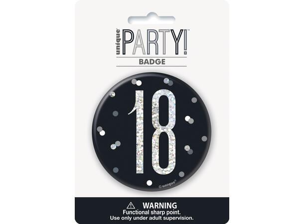 Sort & Sølv Glitz - #18 1 merke - 7,5cm