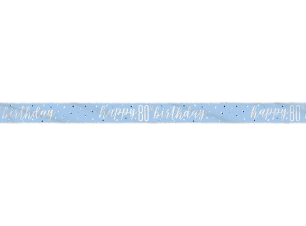 Blå & Sølv Glitz - #80 1 Foliebanner - 2,9m
