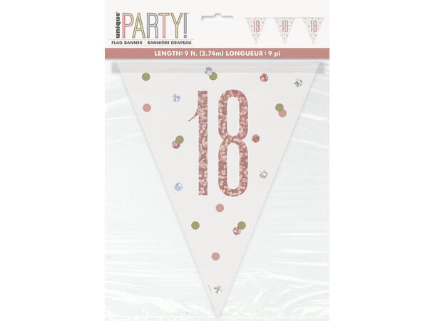 Rosegull Glitz - #18 1 Flaggbanner i plast - 2,9m