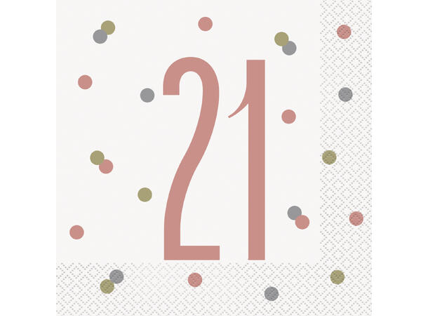 Rosegull Glitz - #21 16 Lunchservietter - 33x33cm