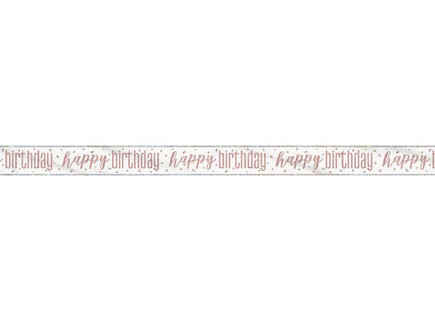 Rosegull Glitz - "Happy Birthday" 1 Foliebanner - 2,9m