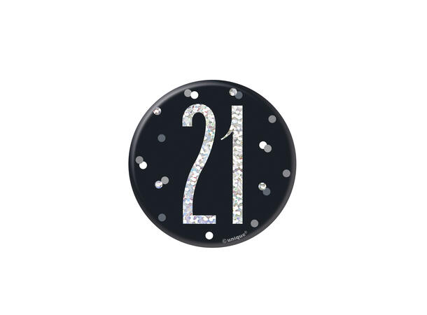 Sort & Sølv Glitz - #21 1 merke - 7,5cm
