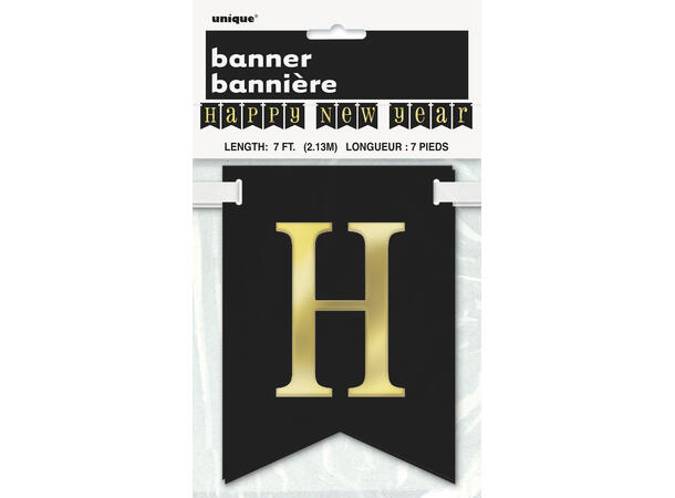 Vimpel - Happy New Year 1 Blokkbanner i papir
