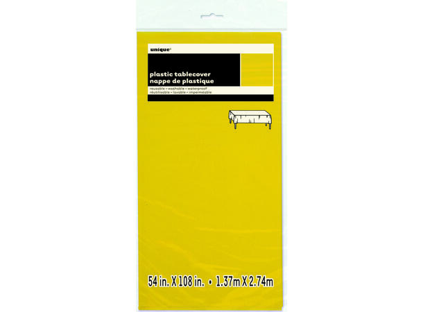 Ensfarget Neon Gul 1 Plastikkduk firkantet - 137x274cm