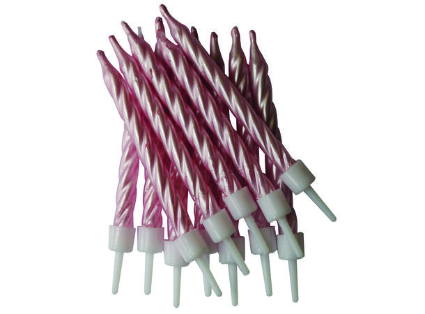 12 Perlemor Kakelys Rosa 7,5cm - Kakelys med holdere