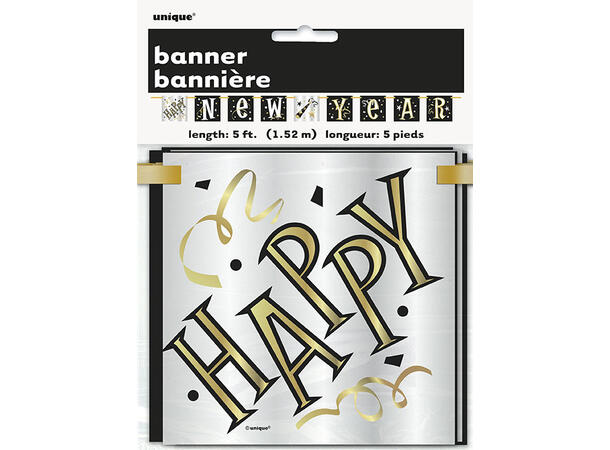 Happy New Year 1 Blokkbanner i papir