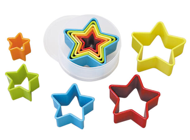 Star kakeutstikker Multi-Farget 5 Plastikk kakeformer i sett