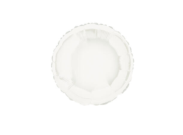 Ensfarget rund - Hvit 1 Folieballong  - 46cm(18") - Bulk