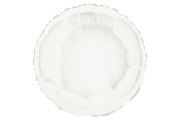 Ensfarget rund - Hvit 1 Folieballong  - 46cm(18") - Bulk