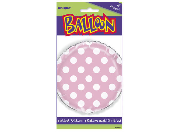 Ensfarget rund - Hvit 1 Folieballong  - 46cm(18") - Bulk