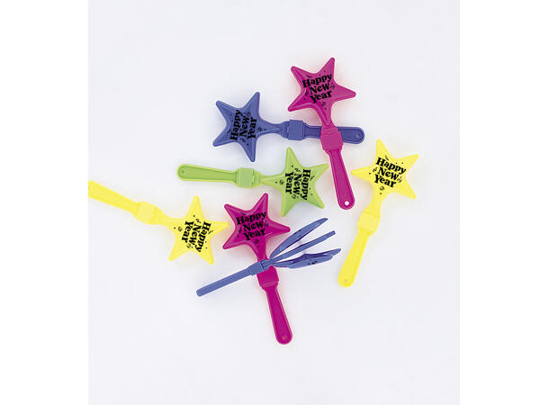 Klapper Stjerne - Assortert 40 Noisemakers - i salgsdisplay 