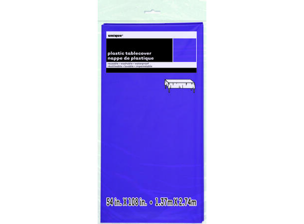 Ensfarget Neon Lilla 1 Plastikkduk firkantet - 137x274cm
