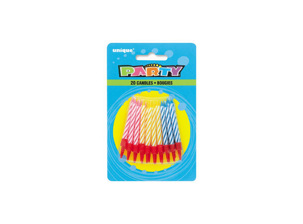 Kakelys - Spiral - Flere Farger 20 Kakelys med holdere - 7,5cm