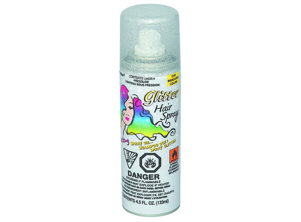 Hårspray - Glitter - Sølv 1 Hårspray - 1,3dl - Display med 24 stk