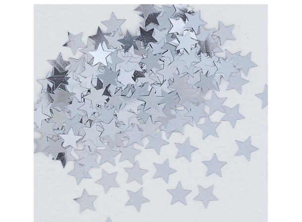 Stjerne - Sølv 1 Pose bordkonfetti folie - 15g