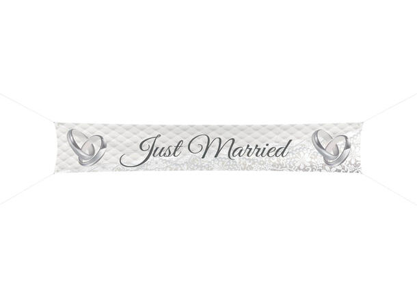 Banner - Just Married 1 Gatebanner i nylon - 360x60cm
