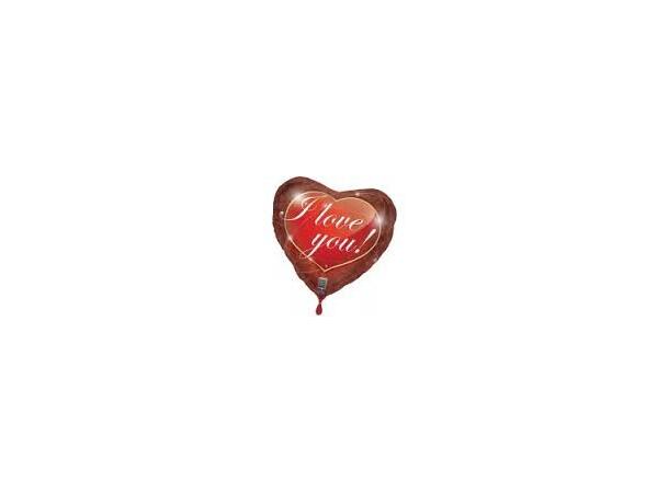 I Love You - Hjerte 1 Miniballong på pinne - 28x30cm