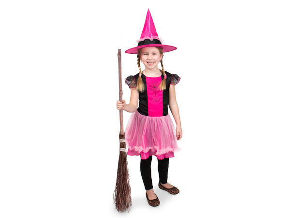 Kjole - Heks Med Rosa Hatt Str - S