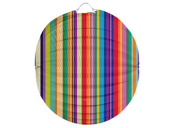 Lanterne, Rund - Striper - 22cm 1 Papirlanterne rund - 22cm
