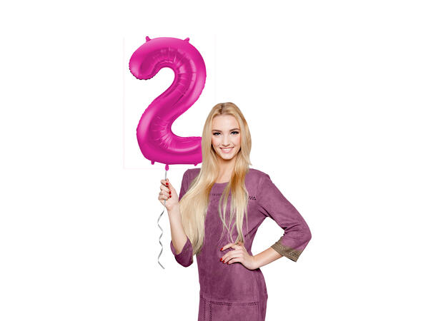 Tallballong - Rosa 2 1 Folieballong - 86cm (34")