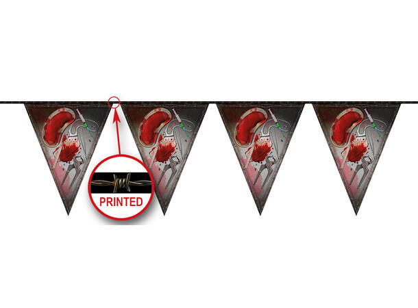 Flaggbanner - Bloody Halloween 1 Flaggbanner i plast - 10m - 29cm høy