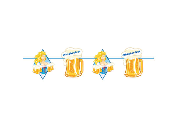 Girlander Sjablong Ølglass - Oktoberfest 1 Papirgirlander - 10m