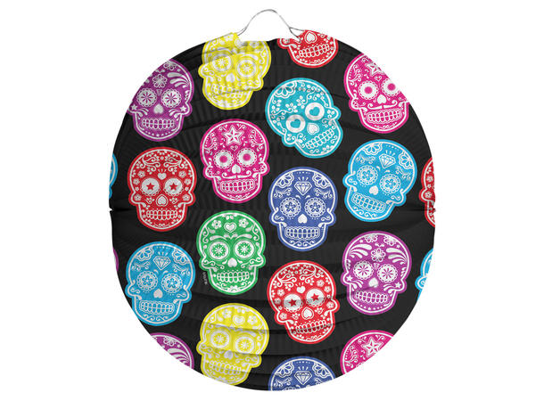 Lanterne, Rund - Day of the Dead - 22cm 1 Papirlanterne rund - 22cm