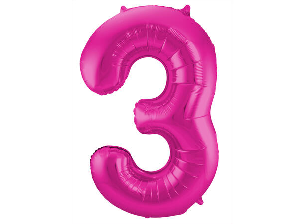 Tallballong - Rosa 3 1 Folieballong - 86cm (34")