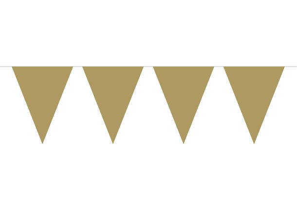 Flaggbanner - Ensfarget Gull 1 Flaggbanner i plast - 10m - 29cm høy