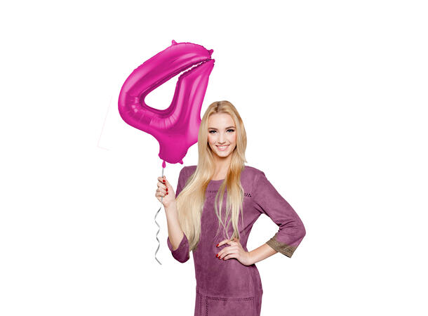 Tallballong - Rosa 4 1 Folieballong - 86cm (34")