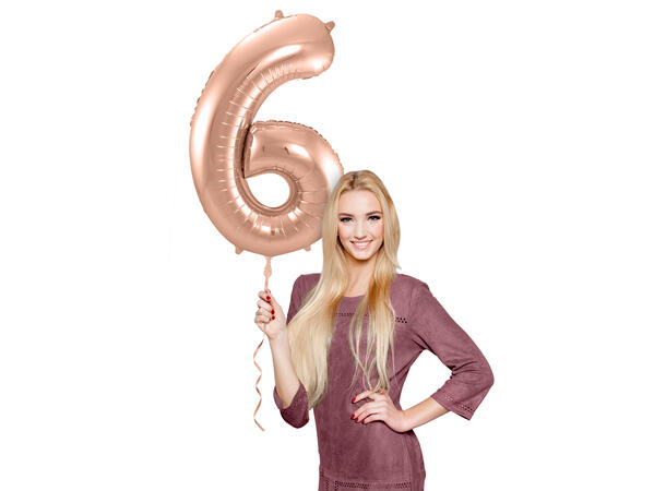 Tallballong - Rosegull 6 1 Folieballong - 86cm (34")