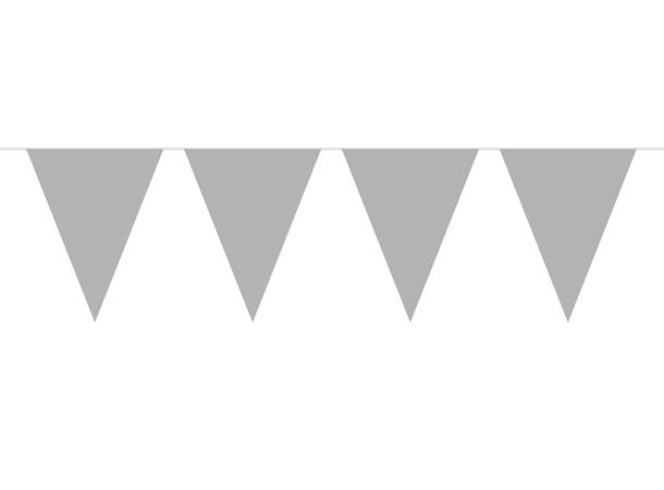 Flaggbanner - Ensfgarget Sølv 1 Flaggbanner i plast - 10m - 29cm høy