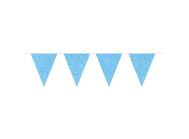 Flaggbanner Glitter - Azurblå 1 Flaggbanner ensfarget - 6m