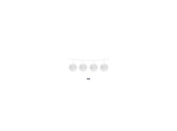 Pompom - Pendel - Hvit 1 Papirgirlander - 3m - 12cm høy