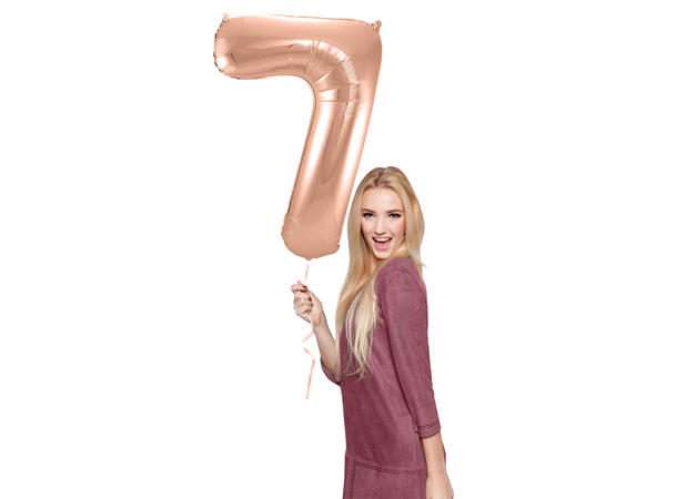 Tallballong - Rosegull 7 1 Folieballong - 86cm (34")