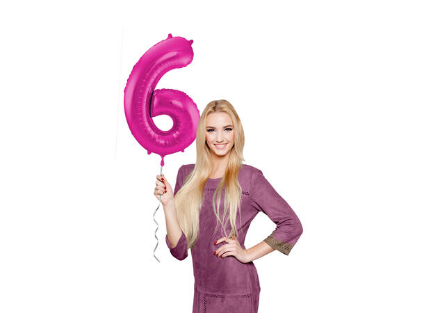 Tallballong - Rosa 6 1 Folieballong - 86cm (34")
