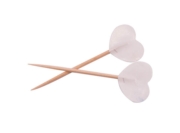 Cocktailpinner - Hvite Hjerter 50 Cocktailpinner - 6,5cm