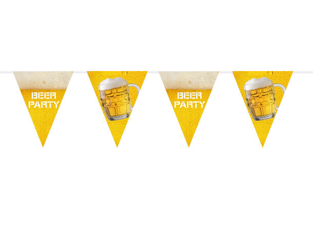 Flaggbanner - Beer Party 1 Flaggbanner i plast - 6m