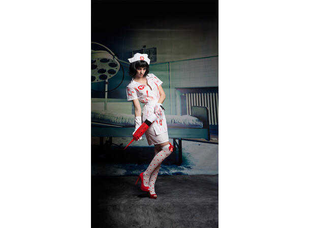 Kjole 4 deler - Zombie Sykesøster Str - S/M 