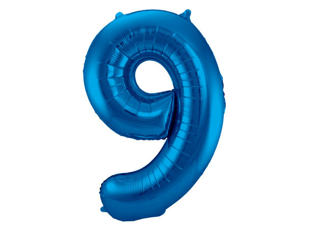 Tallballong - Blå 9 1 Folieballong - 86cm (34")