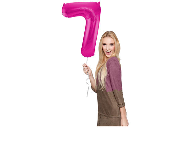 Tallballong - Rosa 7 1 Folieballong - 86cm (34")