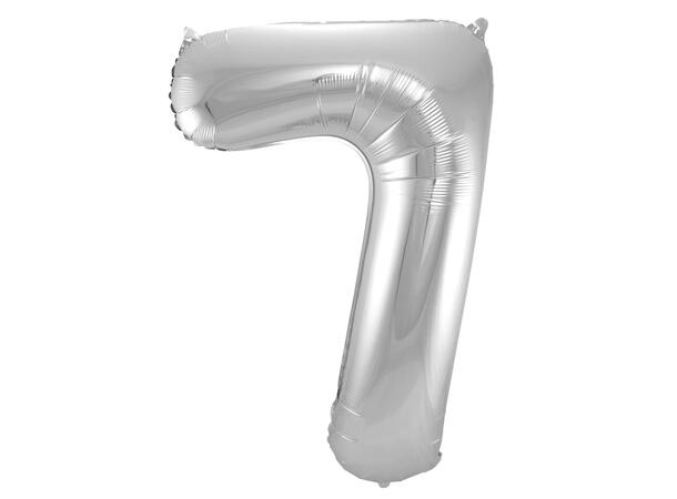 Tallballong - Sølv 7 1 Folieballong - 86cm (34")