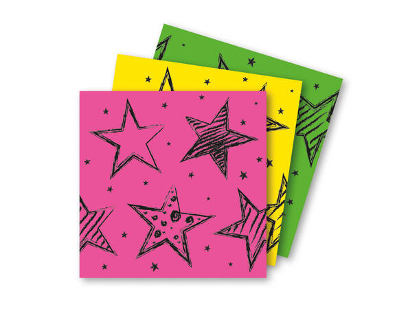Neon Party 16 Lunchservietter ass farger - 33x33cm