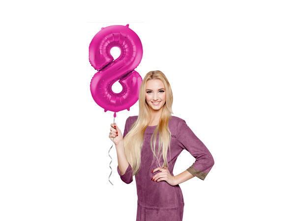 Tallballong - Rosa 8 1 Folieballong - 86cm (34")