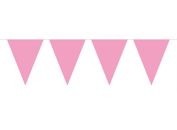Flaggbanner - Ensfarget Lyserosa 1 Flaggbanner i plast - 10m - 29cm høy