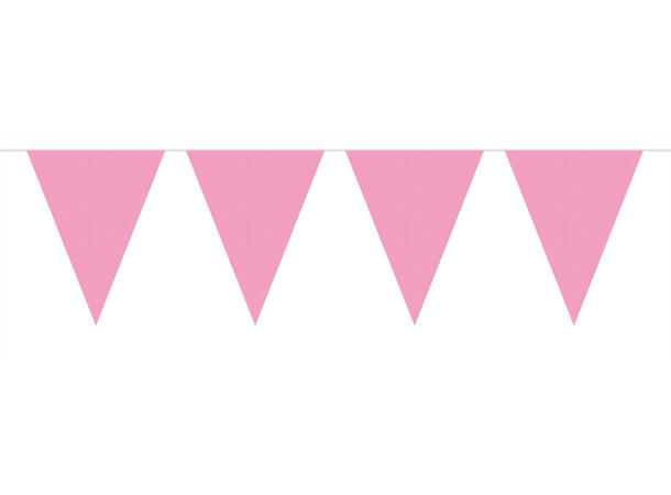 Flaggbanner - Ensfarget Lyserosa 1 Flaggbanner i plast - 10m - 29cm høy