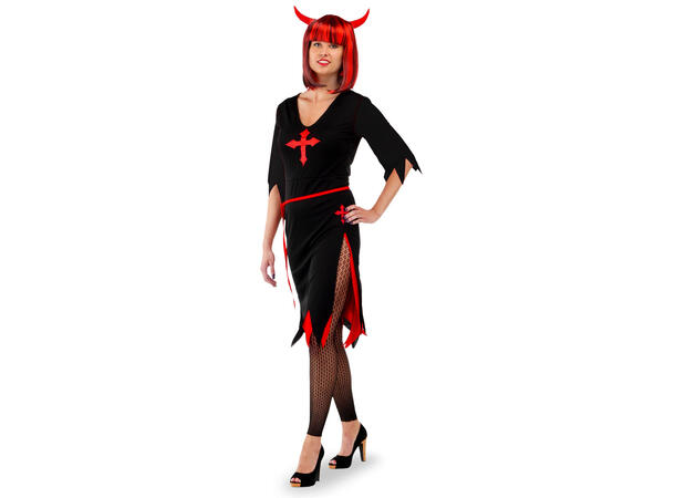 Kjole - Halloween - Sort og Rød Str - S/M