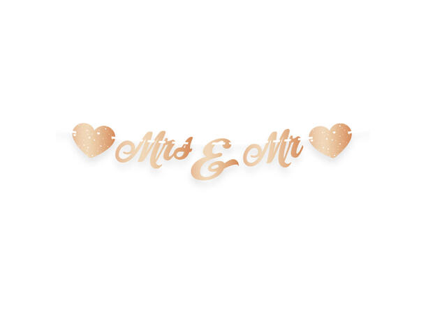 Letterbanner - Mr & Mrs - Rose Gold 1 Bokstavbanner i papir
