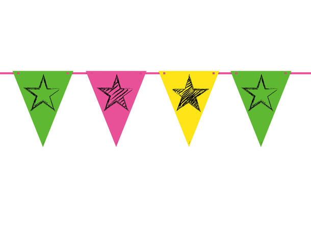Neon Party 1 Flaggbanner i papir - 6m