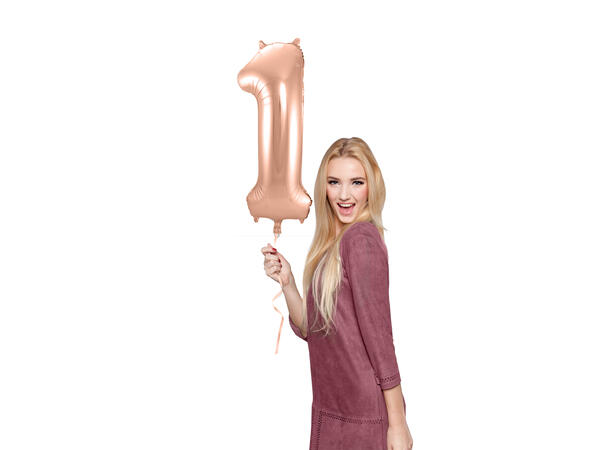 Tallballong - Rosegull 1 1 Folieballong - 86cm (34")